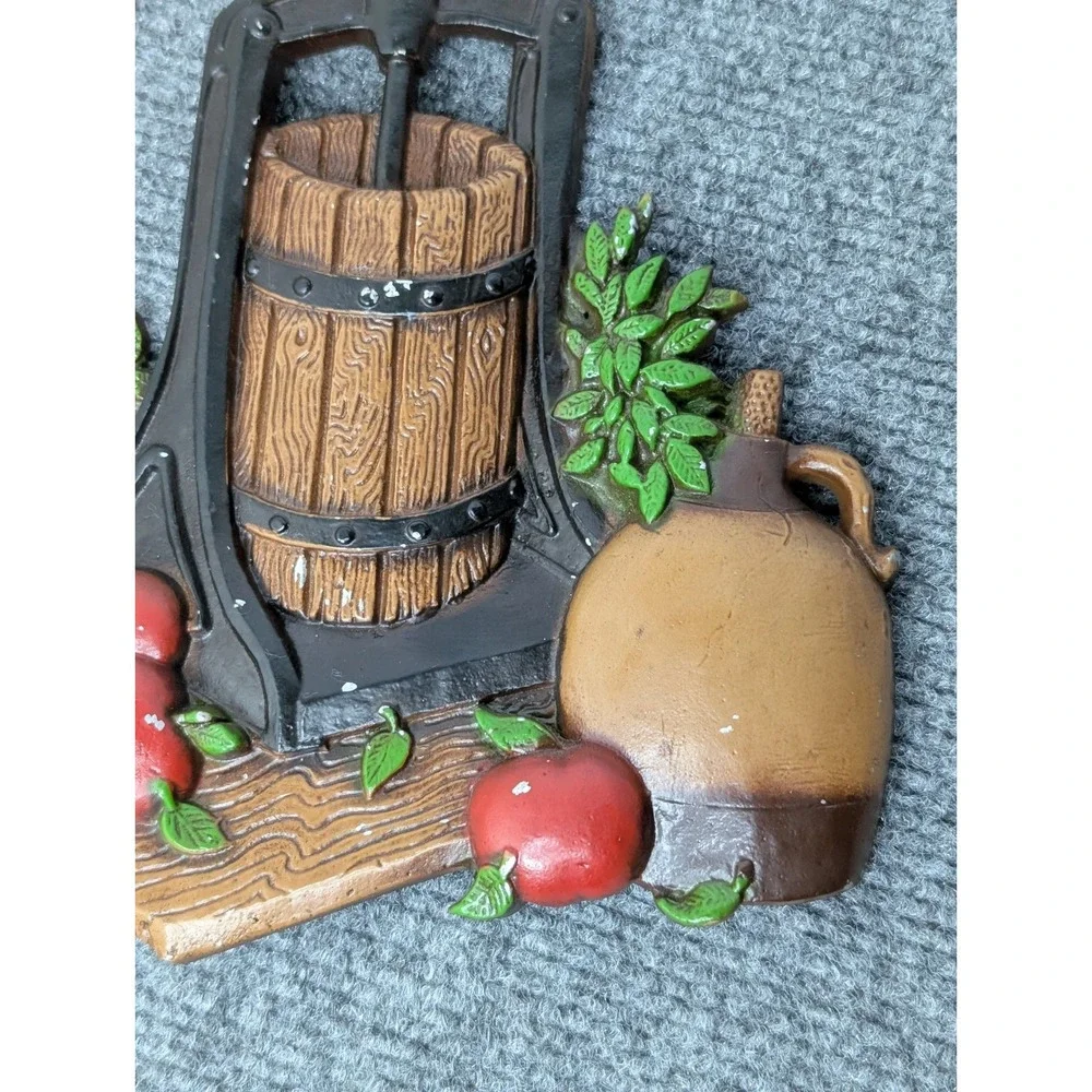 Vintage Homco USA 1978 Cast Metal Country Core Décor‎ Kitchen Apple Press Cider